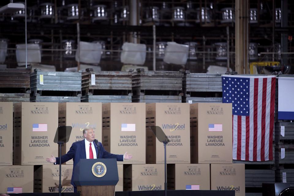 U.S. President Donald Trump at Whirlpool Manufacturing Facility